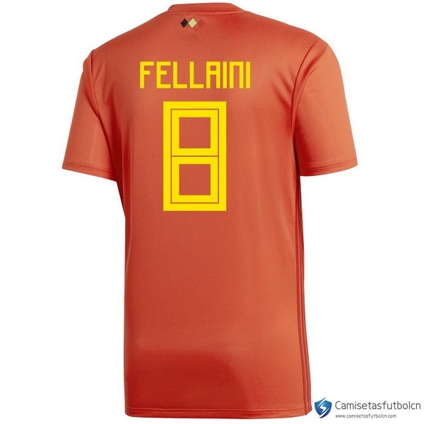 Camiseta Seleccion Belgica Primera equipo Fellaini 2018 Rojo